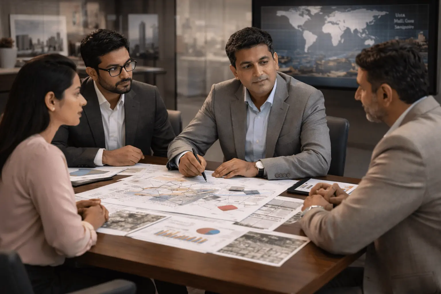 Real estate advisory team meeting